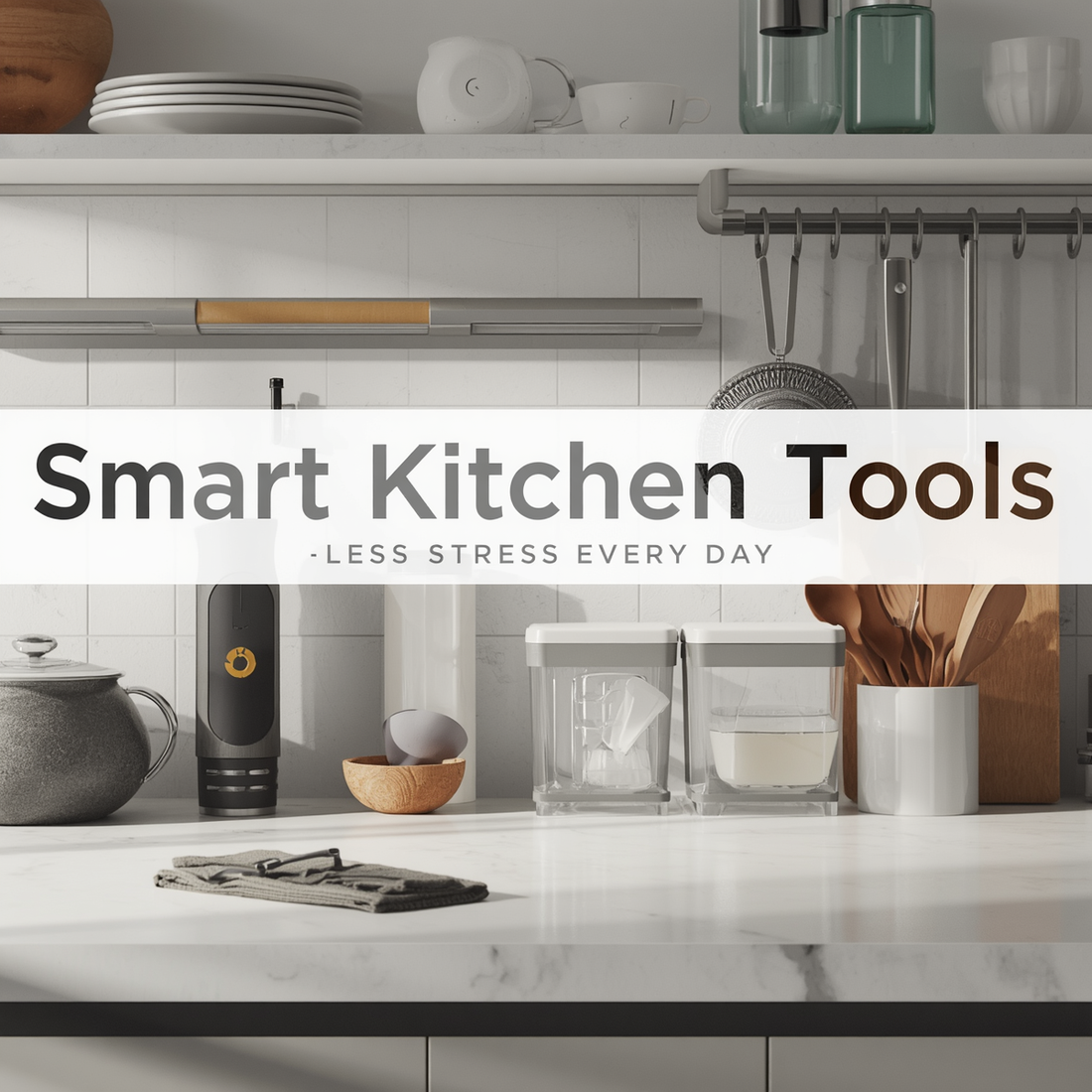 Modern kitchen setup with smart kitchen tools and organized daily cooking accessories for easier routines.