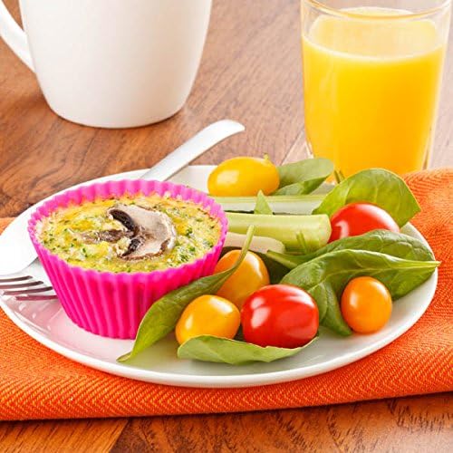 Silicone Cupcake Liners Baking Cups Non-Stick Jumbo Reusable Muffin Molds Bento Bundle Lunch Box Dividers (30-Pack)