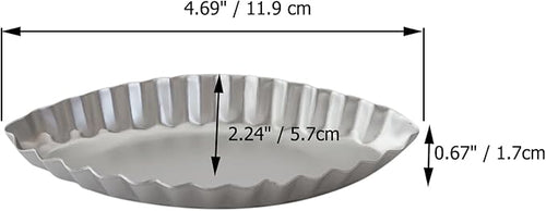 10PCS Egg Tart Pan Boat Shape, Aluminum Small Fluted Oval Tart Mold, Boat Molder for Baking Wavy Tartlet, Fruit Tats, Quiches - Silver