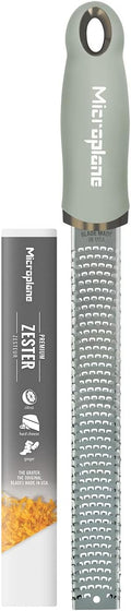 Premium Classic Zester- Sage Green | Lemon Zester tool, Hard Cheese & Vegetable Grater | For Citrus, Parmesan Cheese, Garlic, Ginger, Nutmeg | Fine Stainless Steel Blade, Made in USA