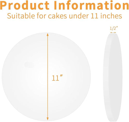 10pcs Large Cake Boards Drum 11 Inch Round,Food Grade Cake Rounds,1/2" Thick Cake Base Sturdy Multiple Layers of Corrugated Cardboard for Heavy or Multi Layer Cakes, Pastry, Display(11inch/10pcs)