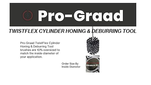 TwistFlex 3-1/2” 400SC Cylinder Hone | 3.5” (89mm) Standard Duty Flexible Cylinder Honing & Deburring Tool for Hole Diameters 3.3” – 3.5” | Silicon Carbide 400 Grit