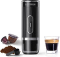 Portable Espresso Machine, Car Coffee Maker Self-Heating with Type-C, Compatible with Ground Coffee & Capsule for Travel, RV, Hiking, Camping, Office