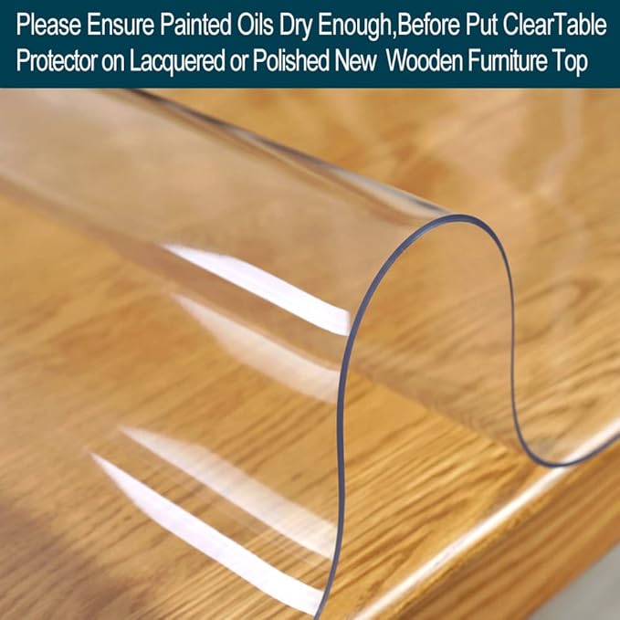 16x22 in 2 PCS 1.5mm Thick Clear PVC Table Protector Office Writing Computer Work Desk Mat Plastic Children Painting Table Protection Kitchen Countertop Surface Cover Mat Rectangle Wipeable Easy Clean
