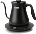 0.8L Gooseneck Electric Kettle, Precise Temperature Control for Pour Over Coffee & Tea, 1200W Fast Boiling Water, Auto Shut Off, Scheduling, Stainless Steel, Black