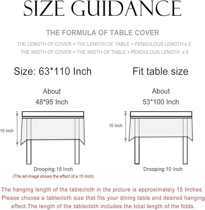 patdrea Designer Linen Extra Long Rectangle Tablecloth,Framhouse Vintage Pomegranates Leaves Pattern Tablecloths,Table Cover Decor for Kitchen Dining Christmas,Thanksgiving,63"x110"-Tehran a