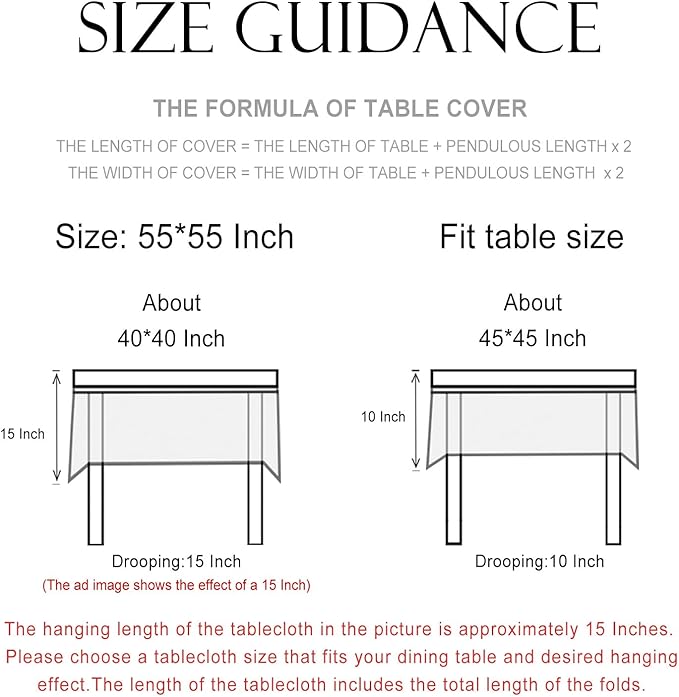 patdrea Designer Small Blue Tablecloth for Square Table,Vintage Linen with Leaves and Floral Pattern Tablecloths,Farmhouse Decor Cover for Kitchen Dining,Christmas,Thanksgiving,55"x55"-Ivar a