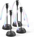 4Pack Food Fan for Table, AA Battery Powered, Portable Fan with Flexible Gooseneck and Soft Blades, Soundless Table Fan for BBQ, Picnic, Party, Patio (Non-rechargeable,Black)