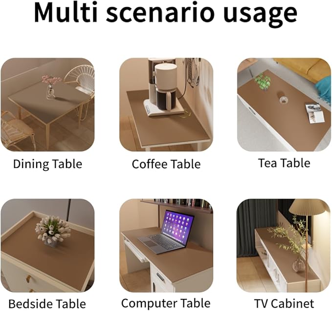 Dining Table Cover for Dining Room Table - Can Be Used On Both Sides Waterproof and Easy to Clean Good Flatness Used for Dining Table(Mud Color+Champagne Gold 44x60)