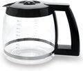 14-Cup Glass Replacement Coffee Carafe Compatible with Cuisinart Coffee Maker Models DCC-2200, DCC-2600, DCC-2800, DCC-3200, and DCC-3200P1, Coffee Pot Decanter Pitcher, Black Handle