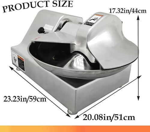 110V 8L Meat Vegetable Food Chopper Processor, Prep Food Processor, 750W Food Chopper with Partially Open Pot, Commercial Stainless Steel Blade Electric Shredder