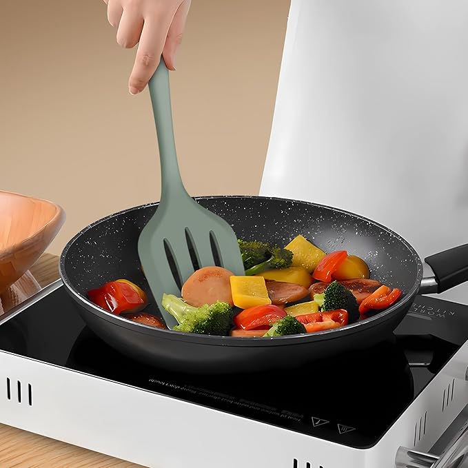 Silicone Cooking Utensils Set - 446°F Heat Resistant Silicone Kitchen Utensils,Spatula,Spoon, Kitchen Utensil Sets Gadgets Tools Set for Nonstick Cookware,Dishwasher Safe BPA FREE (Multicolor)