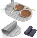 Stone Dish Drying Mat for Kitchen Counter,24"(L)×16"(W) Collapsible Fast-Drying Diatomaceous Earth Mats with Towel Sanding Tool,Versatile Stone Drying Mats for Cups Dishes Bottles