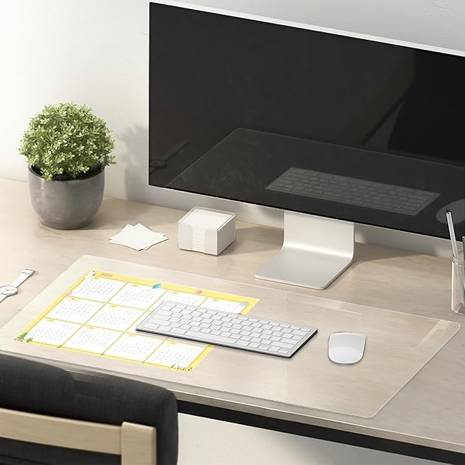 24" x 30" Clear Table Cover Protector, Waterproof PVC Table Pad for Dining Room, Kitchen, Office