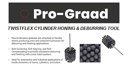 TwistFlex 0.472” (12mm) 600SC Cylinder Hone | Flexible Cylinder Honing & Deburring Tool | Bore Brush for Hole Diameters 0.433” – 0.472” | Silicon Carbide 600 Grit | 0.20" Shank | 8" Length