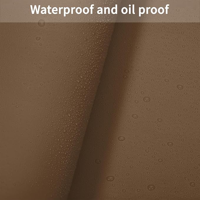Leather Table Cover,1.8mm Thick,30x48 Inch Table Protector,Table Pads for Dining Room Table Rectangular,Table Cover Protector.(Mud Color+Champagne Gold,30x48)