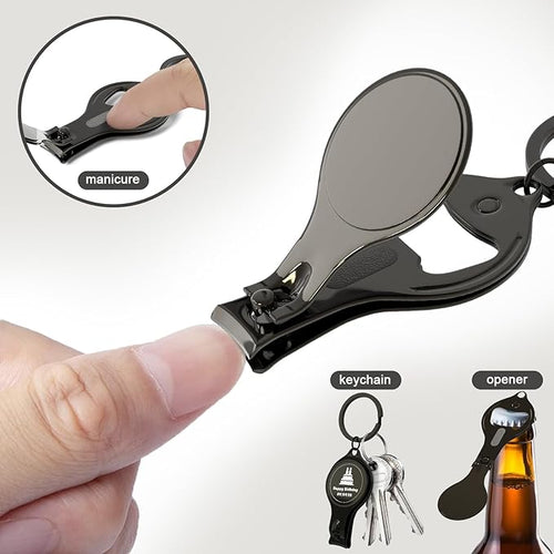10pcs Personalized 4 in 1 Multi Function Bottle Opener, Nail Clipper, Wedding Favors Brewery, Private Customized, Black, Multitool Gifts for Men