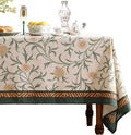 patdrea Designer French Linen Table Cloth for Rectangle Table,Vintage Fall Decorative Tablecloth,Floral Decoration Cover for Kitchen Dining Christmas,Tea Party,Thanksgiving,63"x102"-Littledaisy