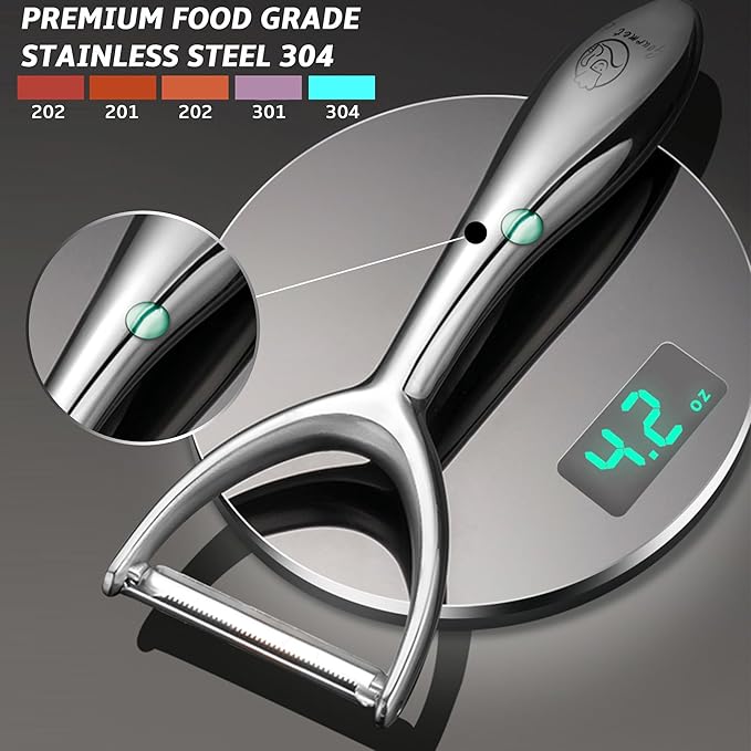 Vegetable Peeler, Premium Stainless Steel Potato Peeler, High Tensile Ultra Sharp Blade Fruit and Food Slicer, Y Shaped with Ergonomic Non-Slip Handle, Dishwasher Safe with 5 Years Warranty
