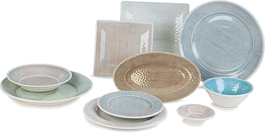 Carlisle FoodService Products Grove Reusable Plastic Plate Appetizer Plate with Rim for Home and Restaurant, Melamine, 7 Inches, Buff, (Pack of 12)
